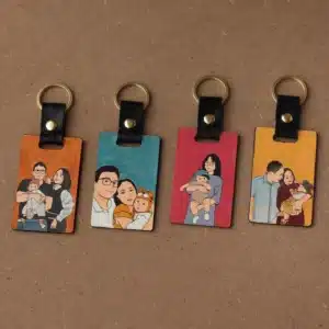 Personalized Hand Painted Leather Key Chain 1