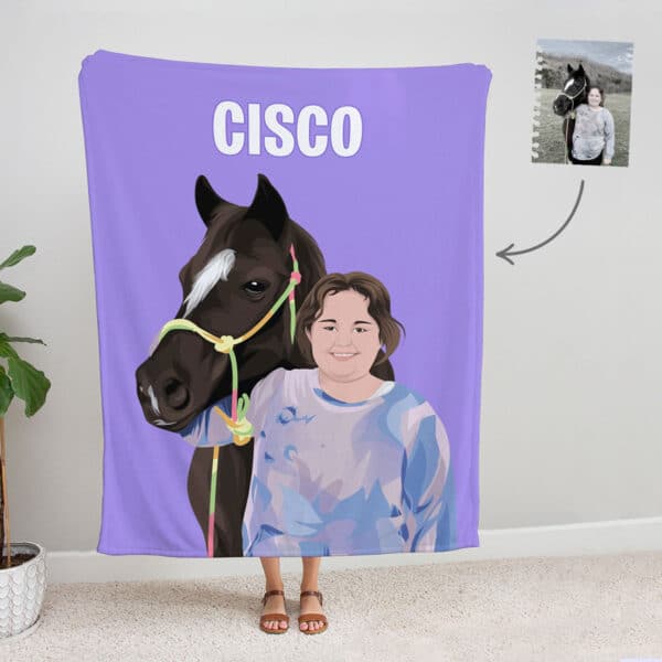 Custom Drawn Horse Blanket 1